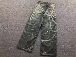 Acne Studios 1981 Trompe L’Oeil Chain Print Jeans – Dirty Wash