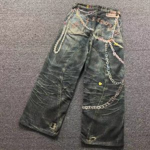 Acne Studios 1981 Trompe L’Oeil Chain Print Jeans – Dirty Wash