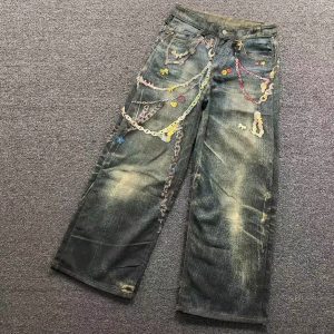 Acne Studios 1981 Trompe L’Oeil Chain Print Jeans – Dirty Wash
