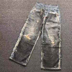Acne Studios 1981 Trompe L’Oeil Shredded Print Jeans – Grey Wash