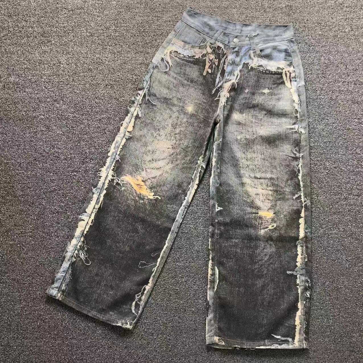 Acne Studios 1981 Trompe L’Oeil Shredded Print Jeans – Grey Wash Acne Studios 1981 Trompe L’Oeil Shredded Print Jeans – Grey Wash