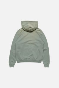 Acne Studios Distressed Zip-Up Cotton Hoodie – Faded Sage Green