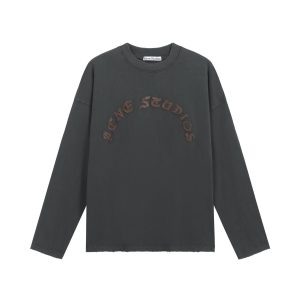 Acne Studios Gothic Logo Appliqué Long Sleeve T-Shirt.