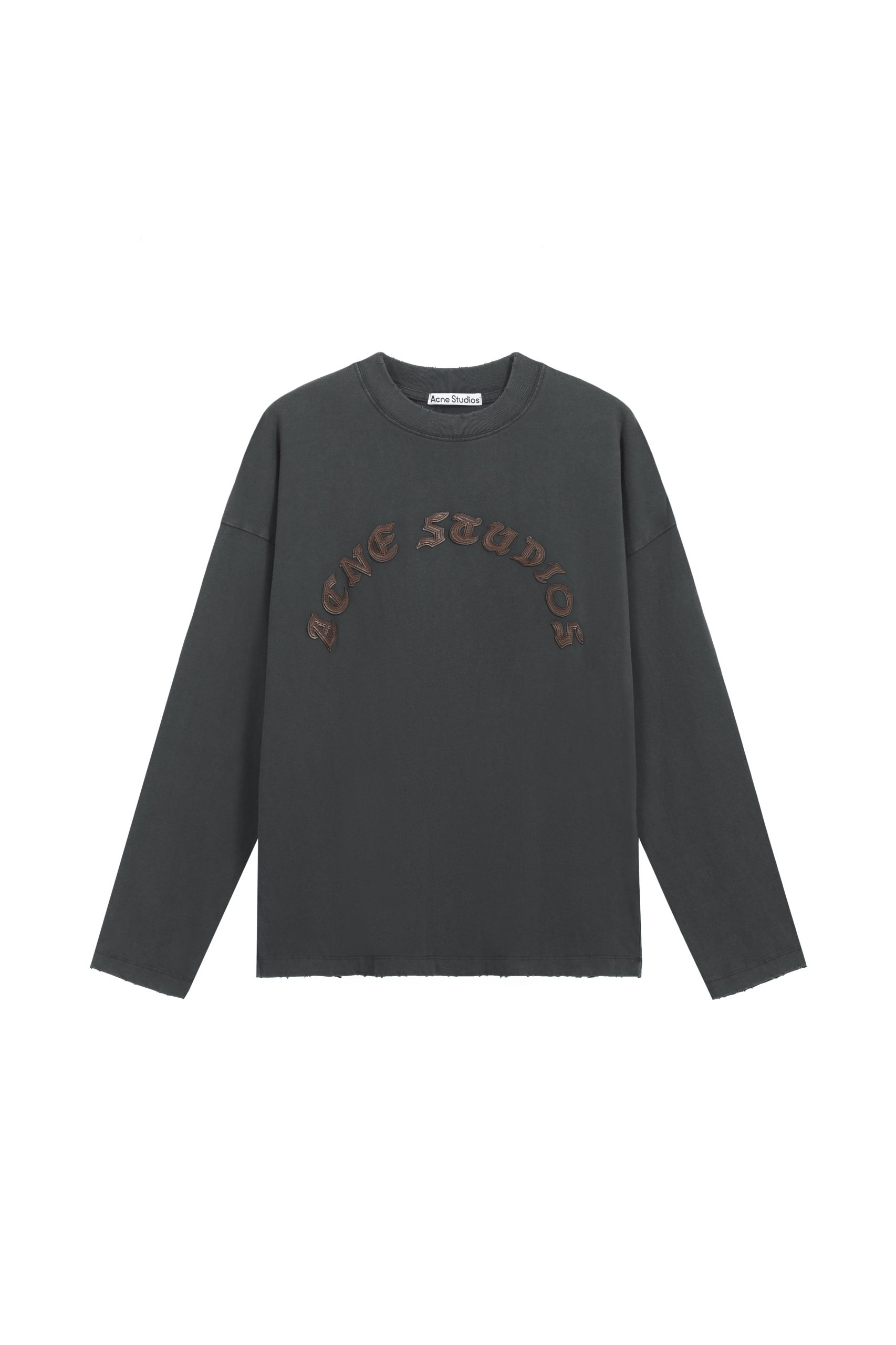 Acne Studios Gothic Logo Appliqué Long Sleeve T-Shirt. Acne Studios Gothic Logo Appliqué Long Sleeve T-Shirt.