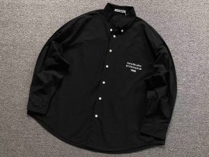 Acne Studios Logo Stamp Long Sleeve Cotton Shirt.
