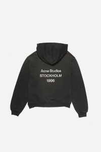 Acne Studios Oversized Cotton Hoodie – Black - Washed Black