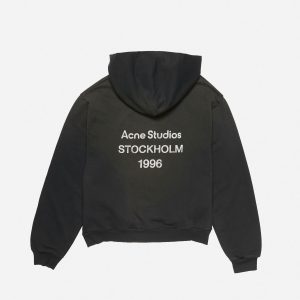 Acne Studios Oversized Cotton Hoodie – Black - Washed Black