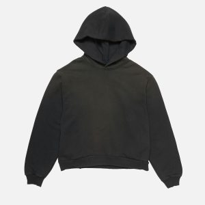 Acne Studios Oversized Cotton Hoodie – Black - Washed Black
