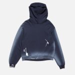 Acne Studios Spray-Effect Oversized Cotton Hoodie – Dark Navy - Faded Blue