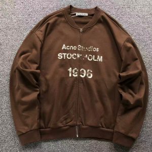 Acne Studios Sprayed 1996 Logo Zip-Through Sweatshirt.