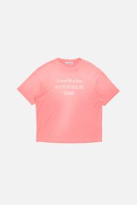 Acne Studios Stockholm 1996 Graphic T-Shirt – Coral - White
