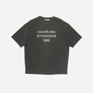 Acne Studios Stockholm 1996 Graphic T-Shirt – Dark Grey - White