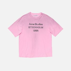 Acne Studios Stockholm 1996 Graphic T-Shirt – Pink - Black