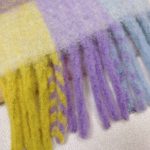 Acne Studios Tartan Checked Alpaca-Blend Scarf – Pastel Yellow - Lilac - Light Blue