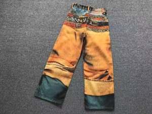 Acne Studios Trompe L’Oeil Belt Print Jeans – Orange - Blue