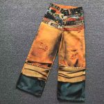 Acne Studios Trompe L’Oeil Belt Print Jeans – Orange - Blue