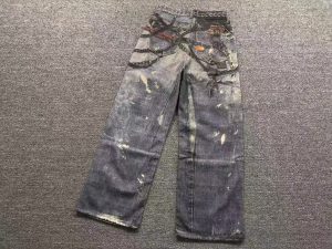 Acne Studios Trompe L’Oeil Keychain & Cigarette Pack Print Jeans – Grey Wash