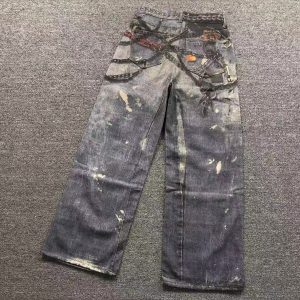 Acne Studios Trompe L’Oeil Keychain & Cigarette Pack Print Jeans – Grey Wash